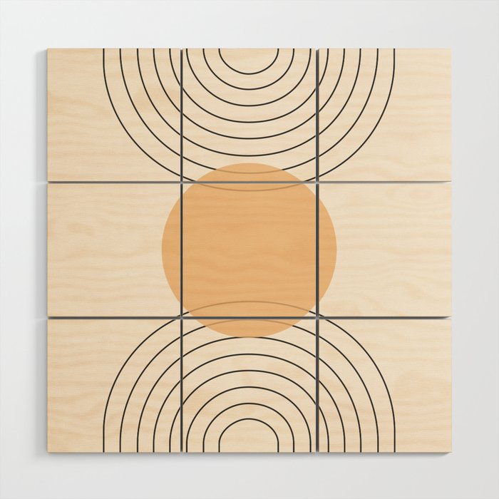 Mid century abstract pattern 15 Wood Wall Art