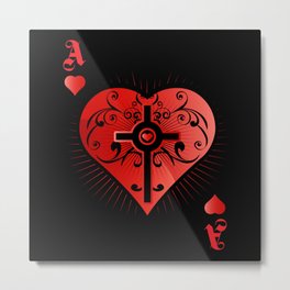 Heart Poker Ace Casino Metal Print