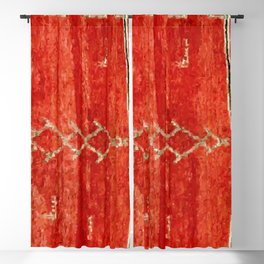 Vintage Red Moroccan Rug Print Blackout Curtain