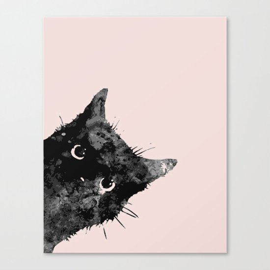 Black cat not a bad sign Canvas Print