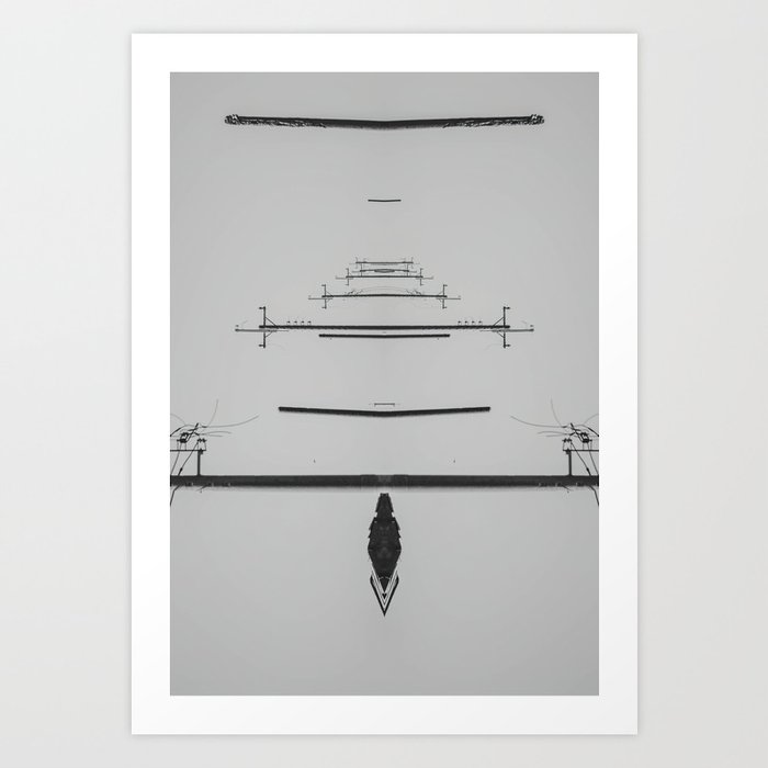 Light Pole 03 symmetry, collection, black and white, bw, set Art Print