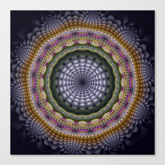 Mandala with optical effects and tribal patterns Canvas Print