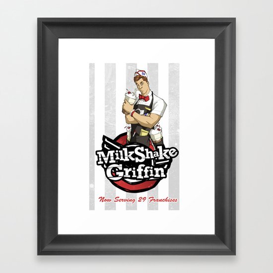 Milkshake Griffin Framed Art Print