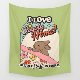 BUNNY STAYS HOME Wall Tapestry