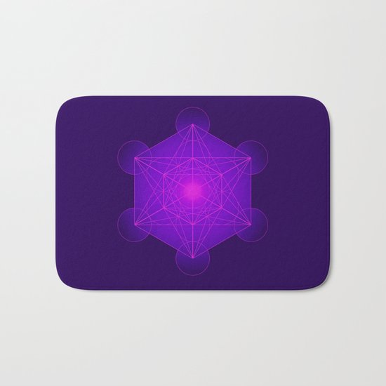 Metatron | Cube | Secret Geometry | Platonic | Matrix | Protects children Bath Mat
