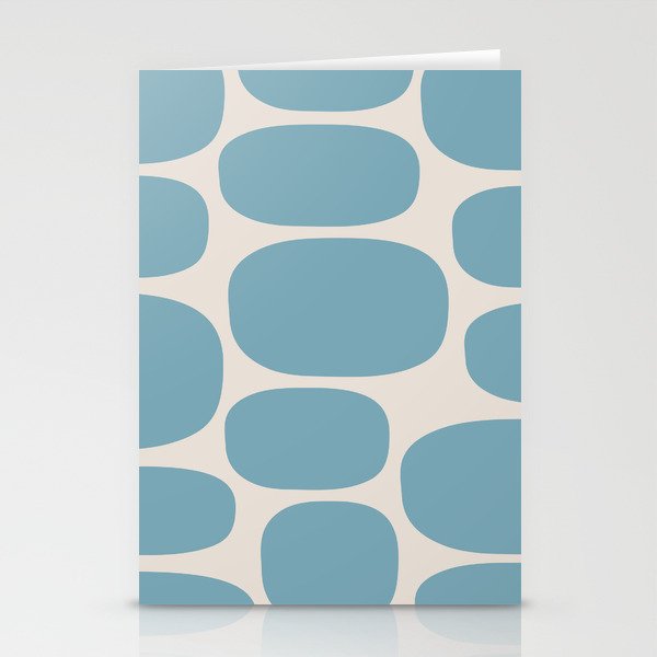 Modernist Spots 249 Blue and Linen White Stationery Cards