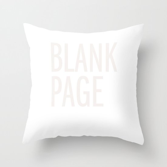 Blank Page Throw Pillow