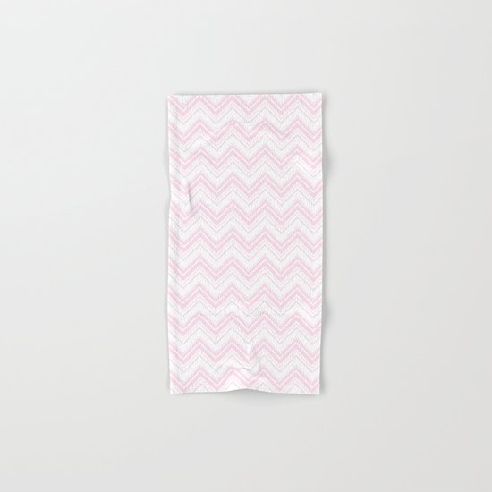 Chevron Zig Zag pattern pink on white on #Society6 Hand & Bath Towel