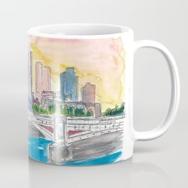 Melbourne Australia Skyline with Yarra River At Sunset Coffee Mug