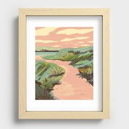 Pink Hill Landscape Recessed Framed Print