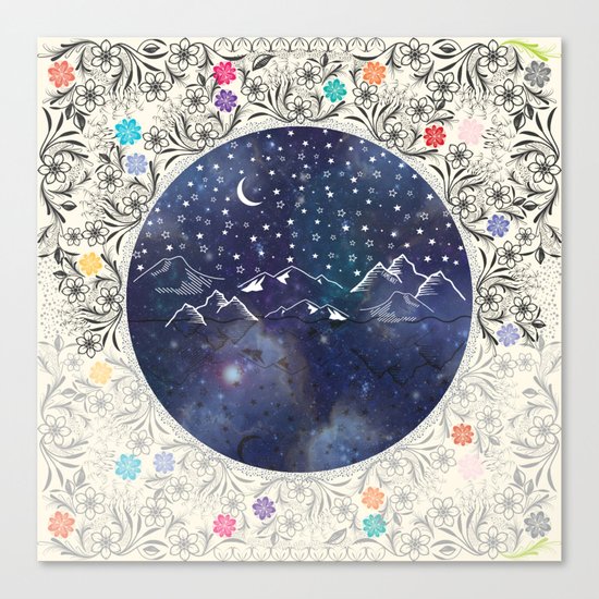 Beautiful starry night Canvas Print