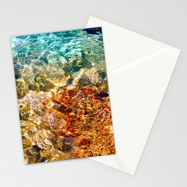 Abstract Water Photography With Clorful Volcanic Rock Stationery Card