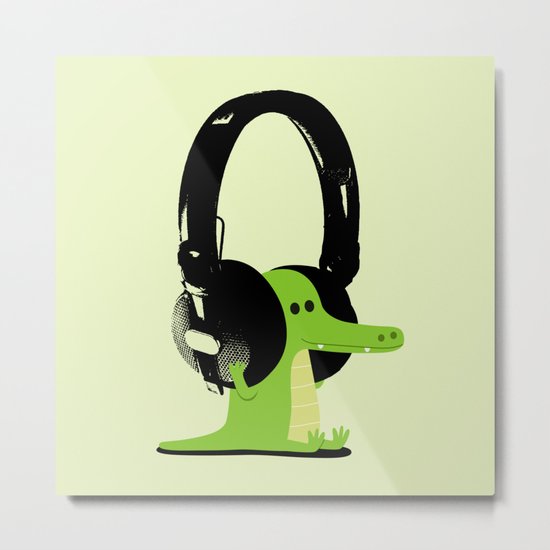Le crocodile mélomane Metal Print