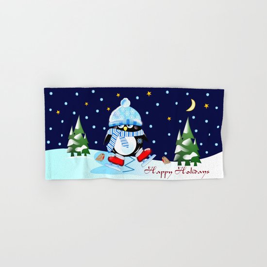 The skating penguin Hand & Bath Towel