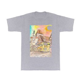 Romantic Rothenburg Tauber Markus Tower and Roder Arch T Shirt | Rothenburgcanvas, Rothenburgoldtown, Rothenburgmarkus, Rothenburg, Rodermarkusarch, Sunsetwinter, Romanticwinter, Rothenburgarch, Rothenburgtauber, Watercolor 