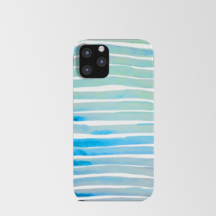 New Year Blue Water Lines iPhone Card Case