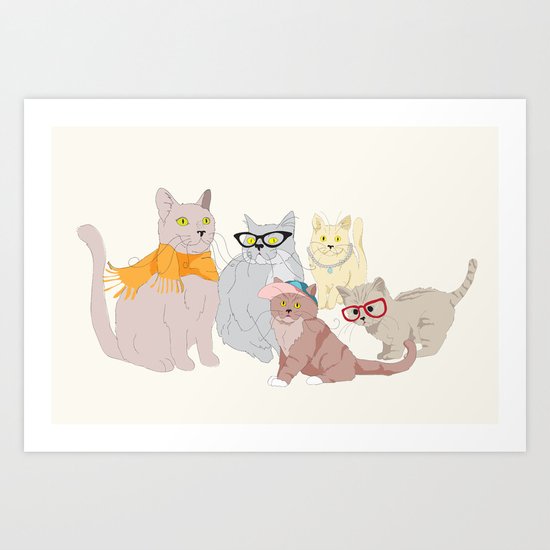 Accessory Cats Art Print