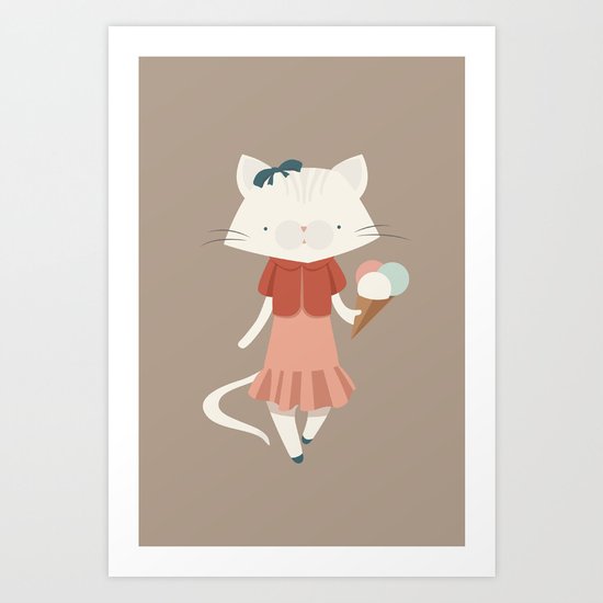 Ice kitty Art Print