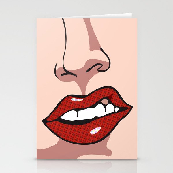 Comic Lips Stationery Cards by lessdanthree Society6