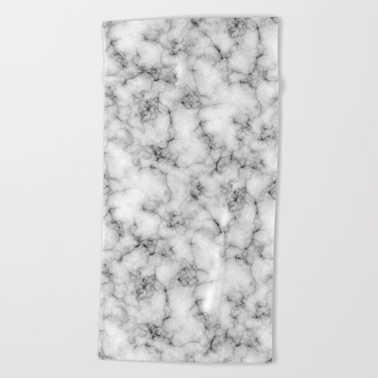 White Marble Texture Beach Towel