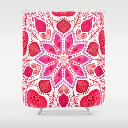 Abstract pink floral ornamental pattern Shower Curtain