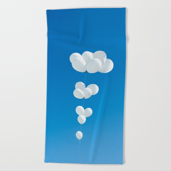 Saudade (White balloons) Beach Towel
