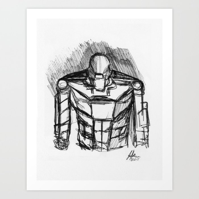 Warbot Sketch #051 Art Print