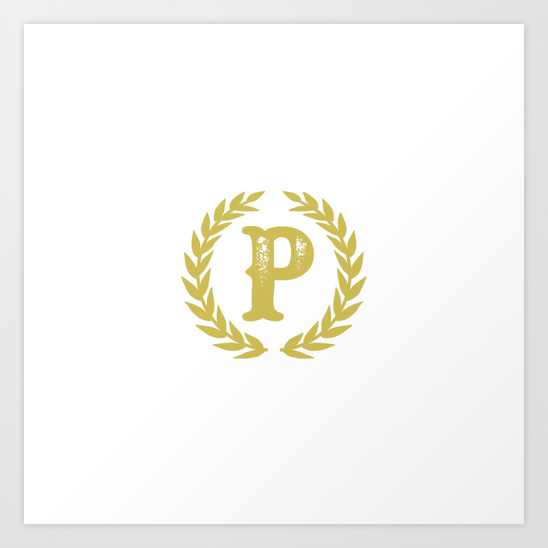 Mustard Yellow Monogram Letter P Art Print By Jsdavies Society6