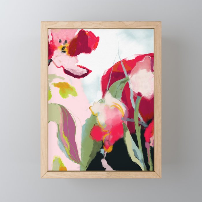 abstract floral bloom Framed Mini Art Print