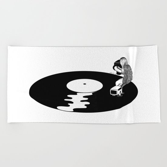 Don't Just Listen, Feel It Beach Towel
