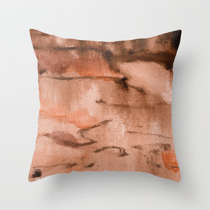 Abstract Painting Terracotta Rust Clay 12c12 Throw Pillow
