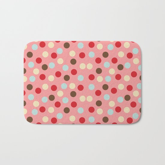 Christmas dots pink Bath Mat