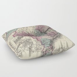 Colton's Brazil with Guayana - 1871 vintage pictorial map-pictorial illustration-drawing Floor Pillow