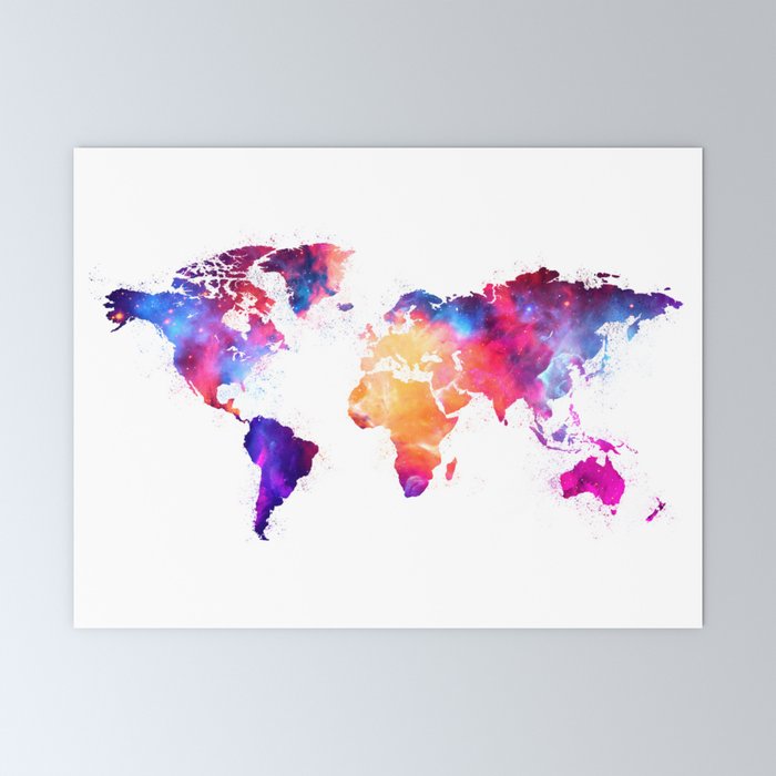 Artistic World Map V Mini Art Print By Tmarchev Society6
