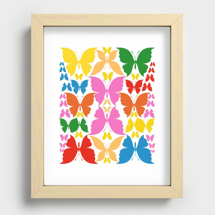 Beautiful Watercolor Butterflies Recessed Framed Print