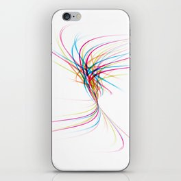 Abstract Curved Colored Lines. iPhone Skin