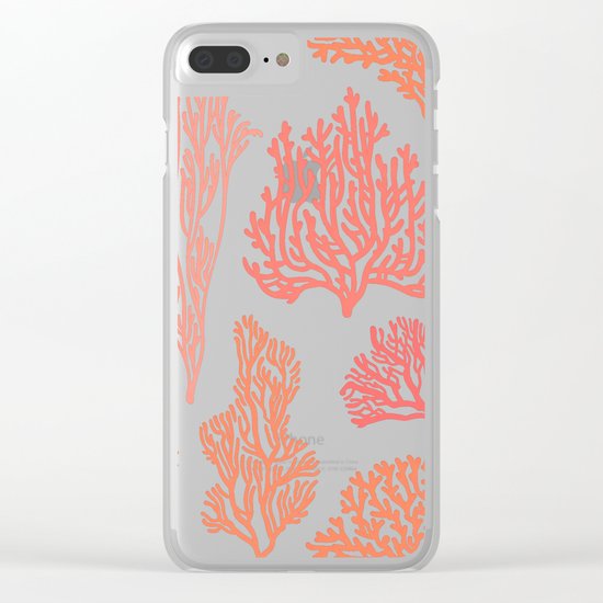 Coral Mania Clear iPhone Case