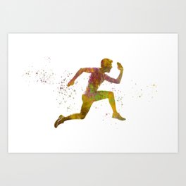 Athletics runner in watercolor Art Print | Color, Competitive, Sports, Colorfull, Digital, Illustration, America, Art, Abstract, Sport 