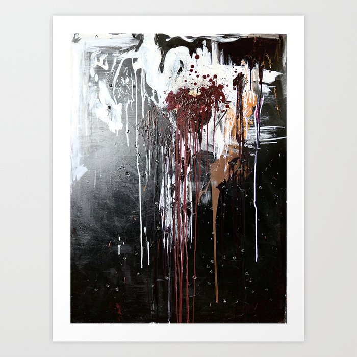 ABSTRACT RED DRIP Art Print