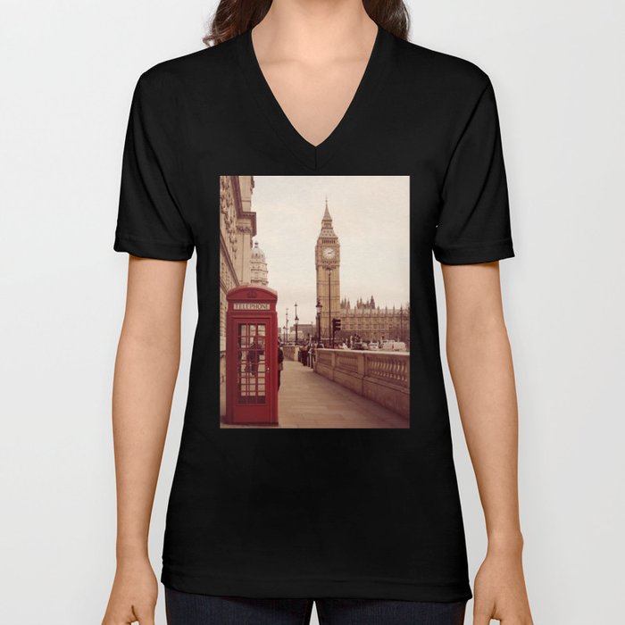London Booth V Neck T Shirt