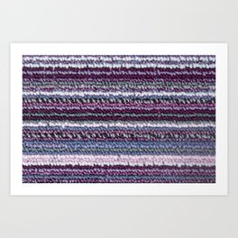 Carpet Stripes Eggplant Purple Steel Blue Art Print