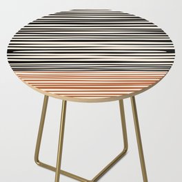 Natural Stripes Modern Minimalist Colour Block Pattern Black Rust Almond Cream Side Table
