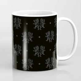 Lions Pattern - Black & Grey Coffee Mug
