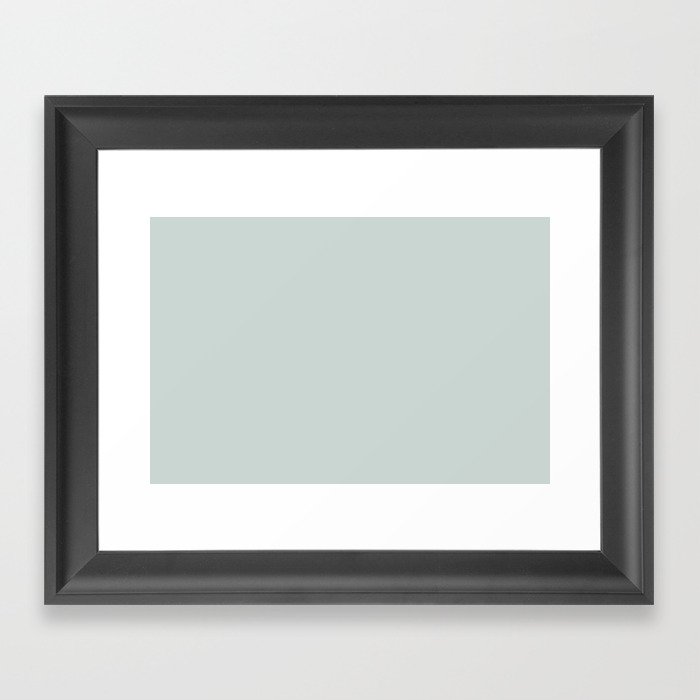 Light Aqua Green Gray Solid Color Pantone Sprout Green 12-5303 TCX Shades of Blue-green Hues Framed Art Print