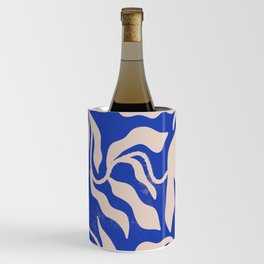Abstract Fish Tank Botanical - | blue off white pink | Wine Chiller