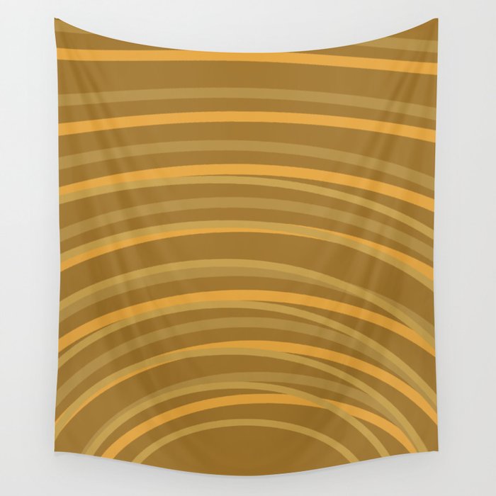 Golden Imperfect Rainbow Arch Lines Wall Tapestry