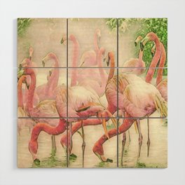 Flamingos in the Winter Wood Wall Art