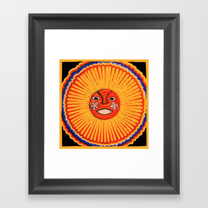 The sun Huichol art Framed Art Print