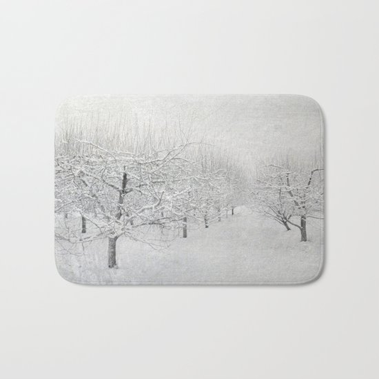 Winter Apple Orchard Bath Mat