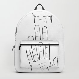 Victory or Peace Hand Sign Drawing Backpack | Hand, Signal, Twosign, Handmade, Victory, Vsign, Drawing, Gesture, Peacesign, Indexfinger 